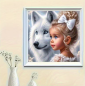Preview: Diamond Painting Mädchen mit Ihrem Wolf